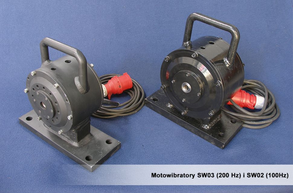 Motowibratory SW03 (200 Hz) i SW02 (100 Hz)